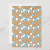 Rustic Baby Boy Blue Bunting Taufe Christening Einladung (Rückseite)