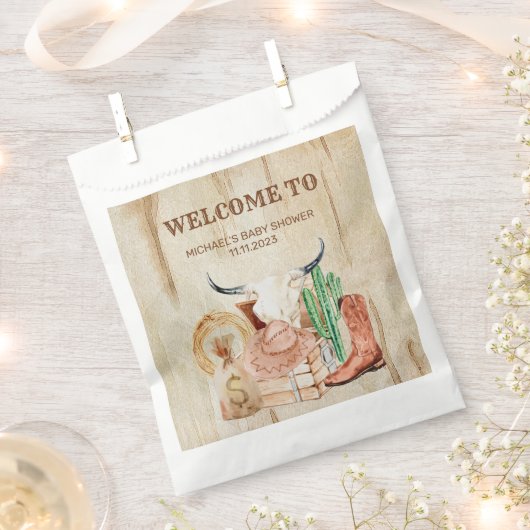 Rustic Baby Cowboy Shower Geschenktütchen (Ausgeschnitten)