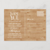 Rustic Baby Danke Foto Post Card Ankündigungspostkarte (Rückseite)