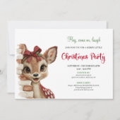 Rustic Baby Deer Funny Cartoon Watercolor Party  Einladung (Vorderseite)