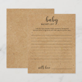 Rustic - Baby Eimer List Baby Duschgame