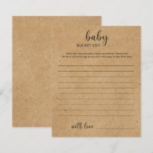 Rustic - Baby Eimer List Baby Duschgame