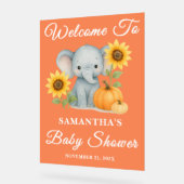 Rustic Baby Elephant Fall Baby Dusche Willkommen Acrylschild (Winkel)