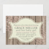 Rustic Baby Girl Dusche Einladung (Vorne/Hinten)
