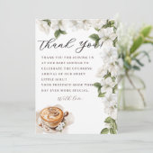 Rustic Baby ist das Brechen der Coffee Baby Dusche Dankeskarte (Stehend Vorderseite)