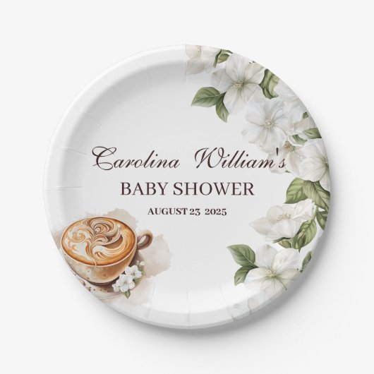 Rustic Baby ist das Brechen der Coffee Baby Dusche Pappteller (Vorderseite)