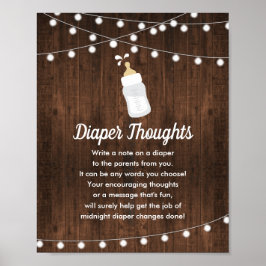 Rustic Baby ist das Brechen von Windeln Gedanken B Poster