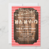 Rustic Baby Q GRILLEN Baby Shower Einladung (Vorderseite)