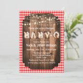 Rustic Baby Q GRILLEN Baby Shower Einladung (Stehend Vorderseite)