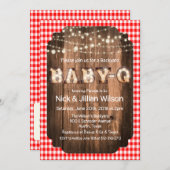 Rustic Baby Q GRILLEN Baby Shower Einladung (Vorne/Hinten)