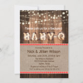 Rustic Baby Q GRILLEN Baby Shower Einladung (Vorderseite)
