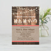 Rustic Baby Q GRILLEN Baby Shower Einladung (Stehend Vorderseite)