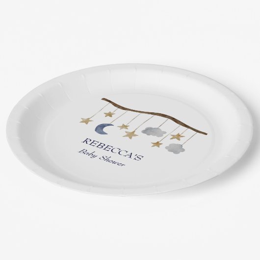 Rustic Baby Showroom Night Sky Mobile Pappteller (Schrägansicht)