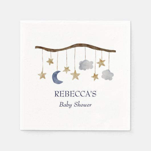 Rustic Baby Showroom Night Sky Mobile Serviette (Vorderseite)