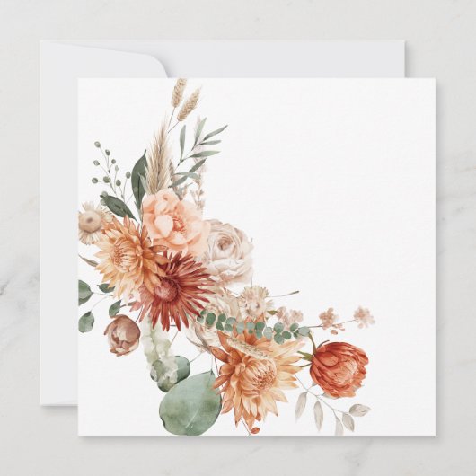 Rustic Baby Sprinkle Orange Wildblume Babydusche Einladung (Rückseite)