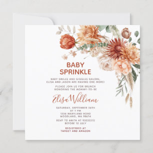 Rustic Baby Sprinkle Orange Wildblume Babydusche Einladung