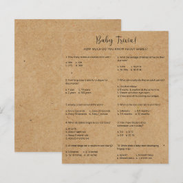 Rustic Baby Trivia | Baby Showspiel