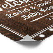Rustic Baby wird Baby Dusche Brauen Begrüßungszeic Poster (Ecke)