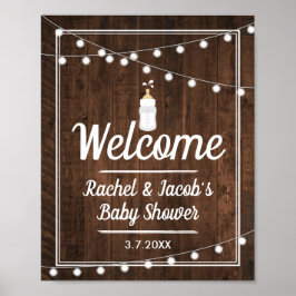 Rustic Baby wird Baby Dusche Brauen Begrüßungszeic Poster