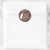 Rustic Baby wird Baby Shower Fevor Label gebrauche Runder Aufkleber (Tasche)