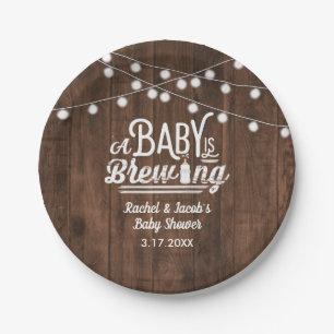 Rustic Baby wird Babydusche Pappteller