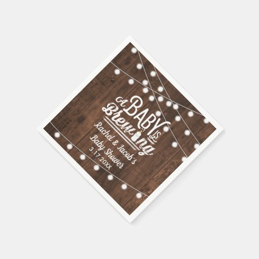 Rustic Baby wird Babydusche Serviette (Ecke)