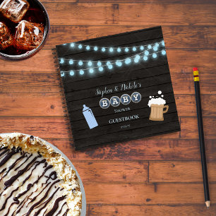 Rustic Baby wird Blue Baby Shower Gästebuch Notizblock
