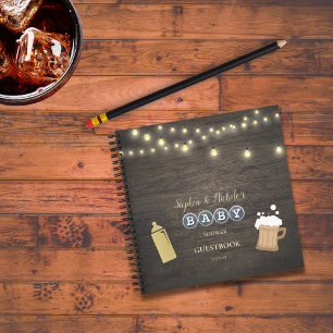 Rustic Baby wird Gold Baby Shower Gästebuch Notizblock