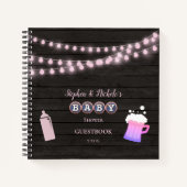 Rustic Baby wird Pink Baby Shower Gästebuch Notizblock (Vorderseite)