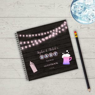 Rustic Baby wird Pink Baby Shower Gästebuch Notizblock
