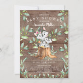 Rustic Baby Wolf und Mama Baby Shower Einladung (Vorderseite)