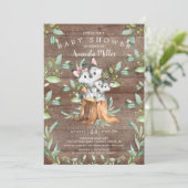 Rustic Baby Wolf und Mama Baby Shower Einladung (Stehend Vorderseite)