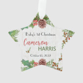 Rustic Baby's 1. Weihnachts Best Geschenk Custom F Ornament (Rückseite)