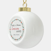 Rustic Baby's 1. Weihnachts Bestes Geschenk Foto Keramik Kugel-Ornament (Rechts)