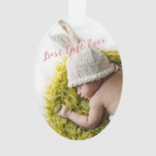 Rustic Baby's 1. Weihnachts-Meilenstein-Foto Ornament (Vorderseite)