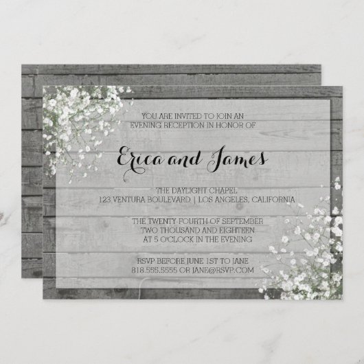 RUSTIC BABY'S ABEND INVITATION #2 EINLADUNG (Vorne/Hinten)