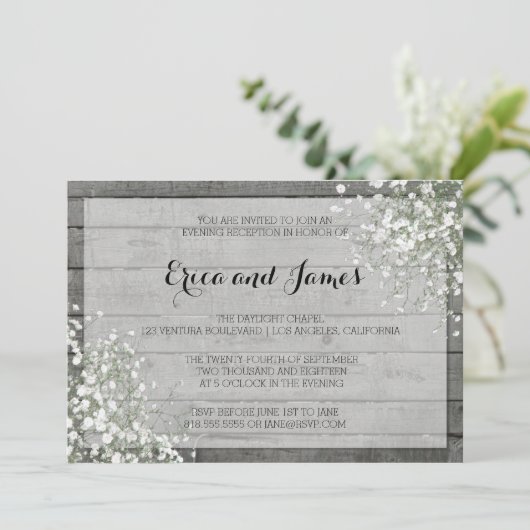 RUSTIC BABY'S ABEND INVITATION EINLADUNG (Stehend Vorderseite)