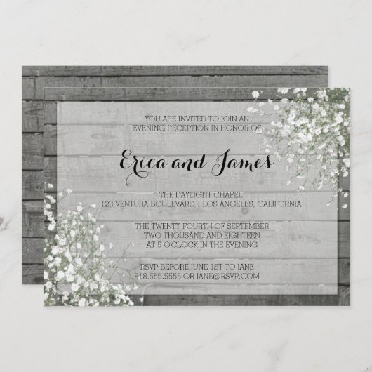 RUSTIC BABY'S ABEND INVITATION EINLADUNG (Vorne/Hinten)