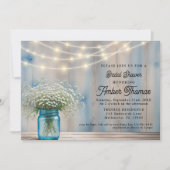 Rustic Baby's Atem Mason Jar Brautparty Einladung (Vorderseite)