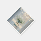 Rustic Baby's Breath Mason Jar Wedding Napkins Serviette (Ecke)
