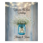 Rustic Baby's Breath Mason Jar Wedding Poster-Zeic Fotodruck (Vorne)