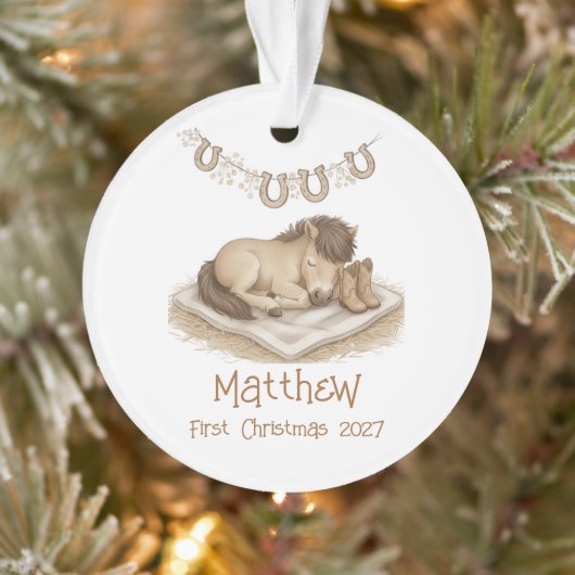 Rustic Baby's First Christmas Keepsake Ornament (Baum)