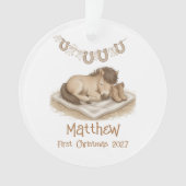 Rustic Baby's First Christmas Keepsake Ornament (Vorderseite)