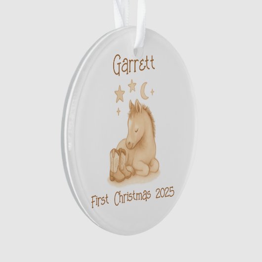 Rustic Baby's First Christmas Photo Keepsake Ornament (Vorderseite)