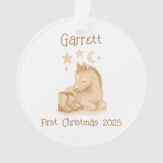 Rustic Baby's First Christmas Photo Keepsake Ornament (Vorderseite)