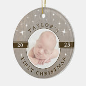 Rustic Baby's First Christmas Photo Ornament (Links)