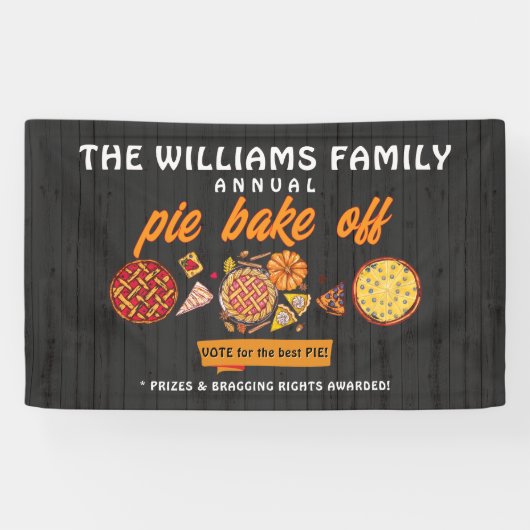 Rustic Bake Off B Family Pumpkin Pie Competition Banner (Horizontal)