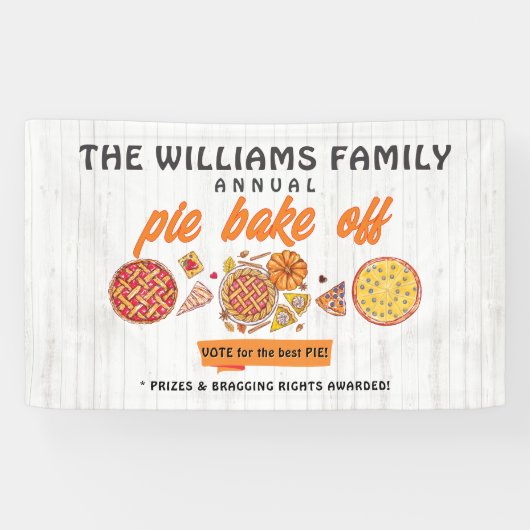 Rustic Bake Off Family Pumpkin Pie Competition Banner (Horizontal)