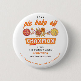 Rustic Bake Off Pumpkin Pie Competition Champion Button