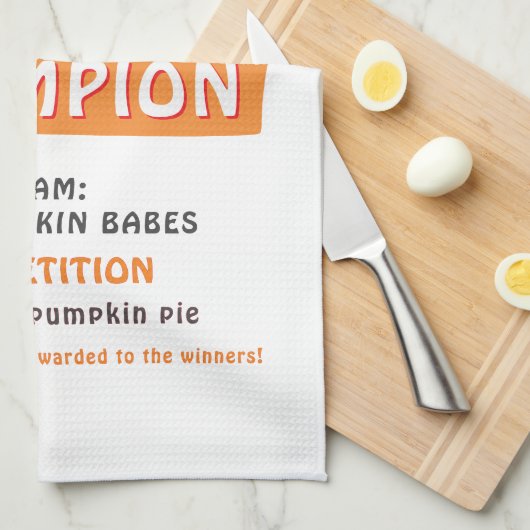 Rustic Bake Off Pumpkin Pie Competition Champion Geschirrtuch (Viertel Falte)